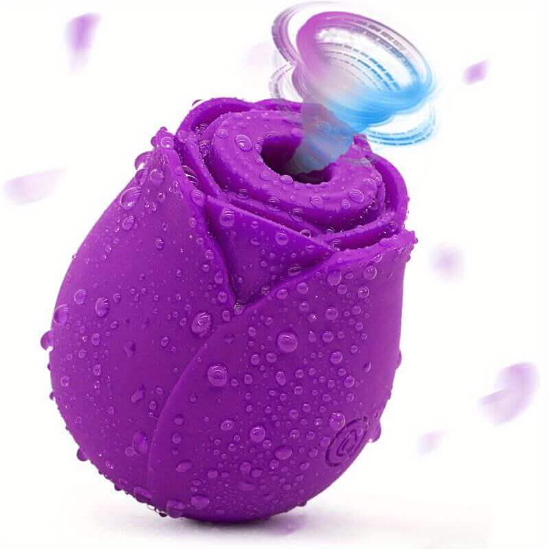 Purple Rose Clitoral Suction Toy – 10 Modes, Waterproof, USB Rechargeable, Quiet