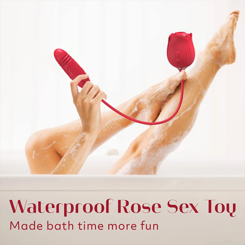 Dual-Function Rose Suction & Thrusting Vibrator