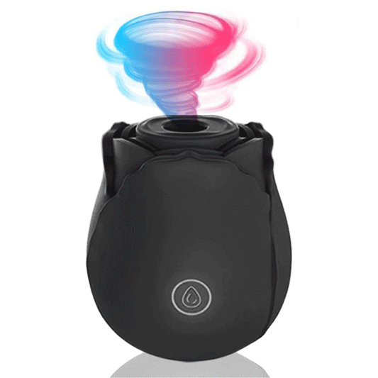 Black Rose Clitoral Suction Vibrator – 10 Modes, Waterproof, USB Rechargeable, Whisper-Quiet